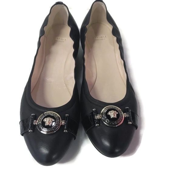 Versace Shoes - Versace black signature ballerina flats